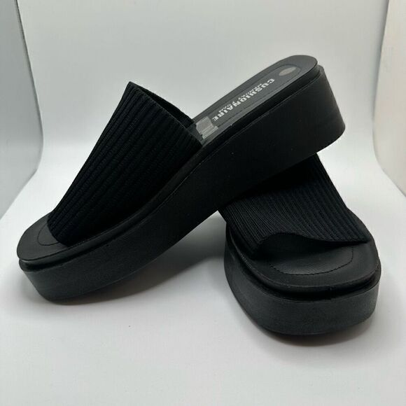 CUSHIONAIRE Women's Pim knit platform sandal with +Memory Foam 6 BLACK - Picture 7 of 7